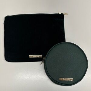 Tartan &‎ Twine Makeup Cosmetic Travel Bags Set of 2 Velvet Emerald Green New